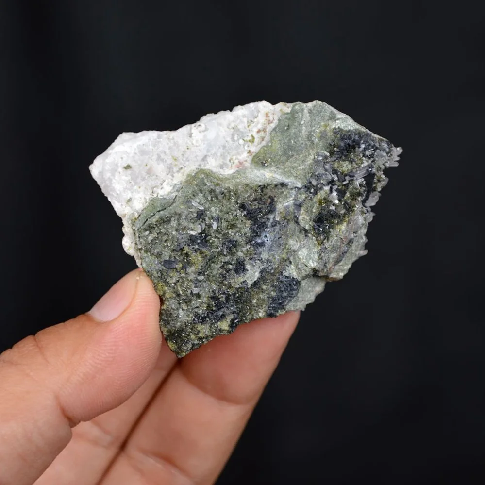 Prehnite With Babingtonite And Quartz Crystals - Image 5