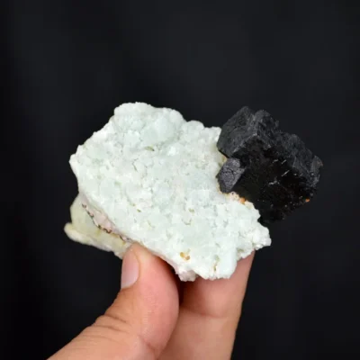 Prehnite With Babingtonite And Quartz Crystals