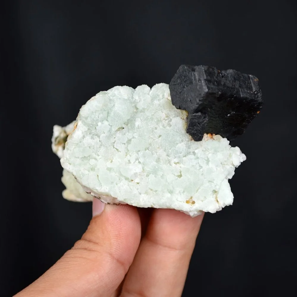 Prehnite With Babingtonite And Quartz Crystals - Image 3