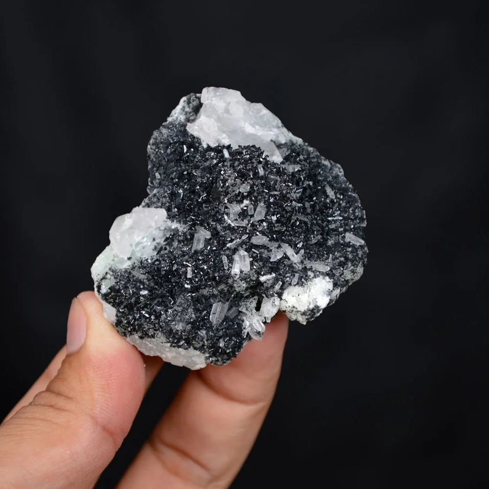 Prehnite With Babingtonite And Quartz Crystals - Image 2