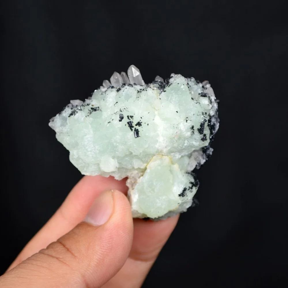Prehnite With Babingtonite And Quartz Crystals - Image 2