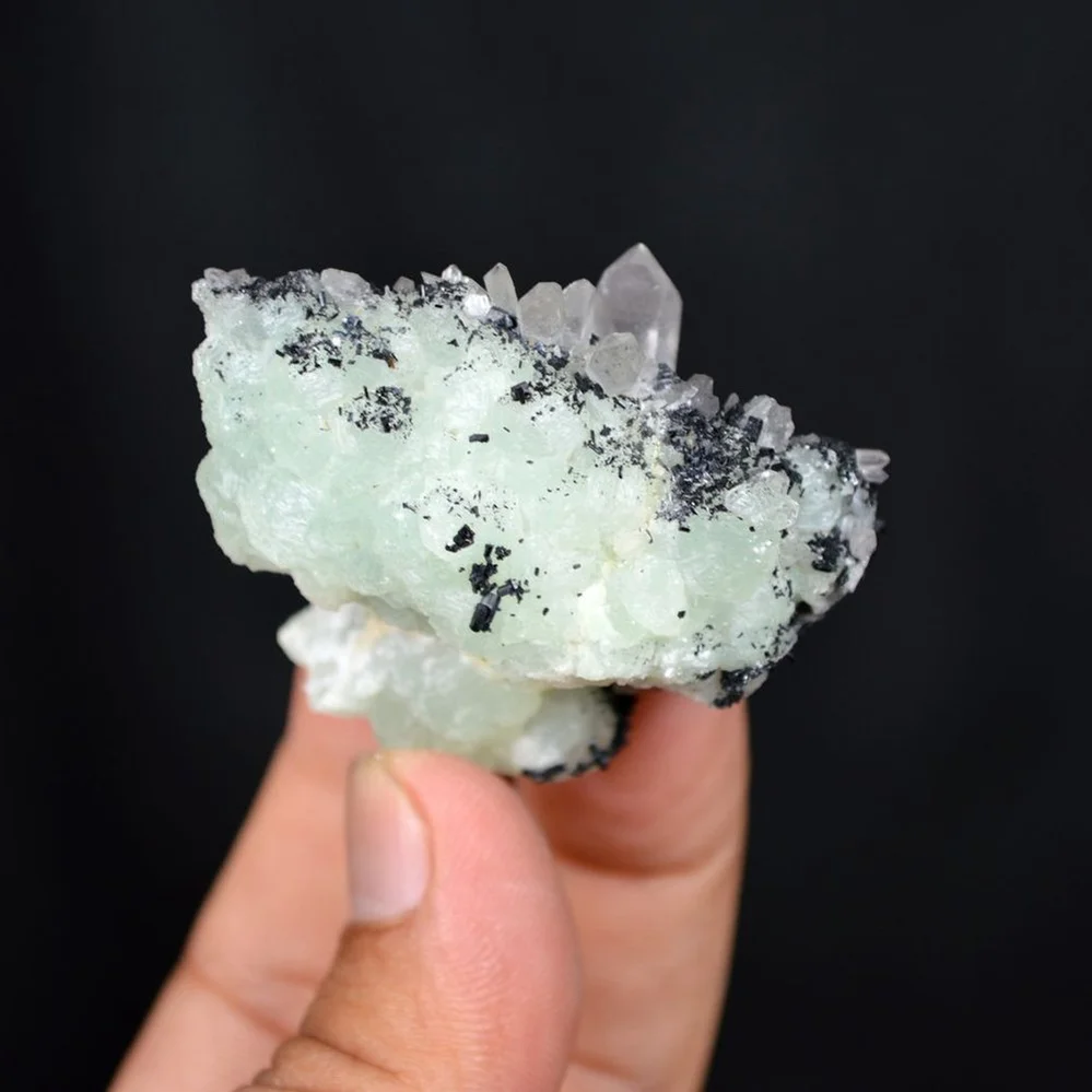 Prehnite With Babingtonite And Quartz Crystals - Image 3