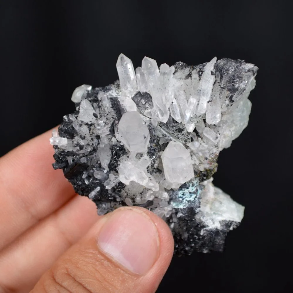 Prehnite With Babingtonite And Quartz Crystals - Image 5