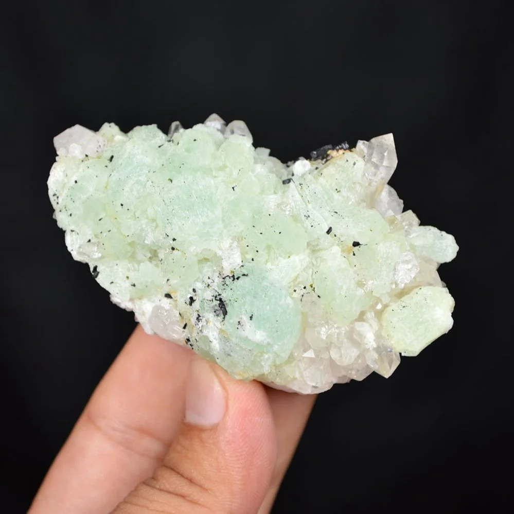 Prehnite With Babingtonite And Quartz Crystals - Image 2