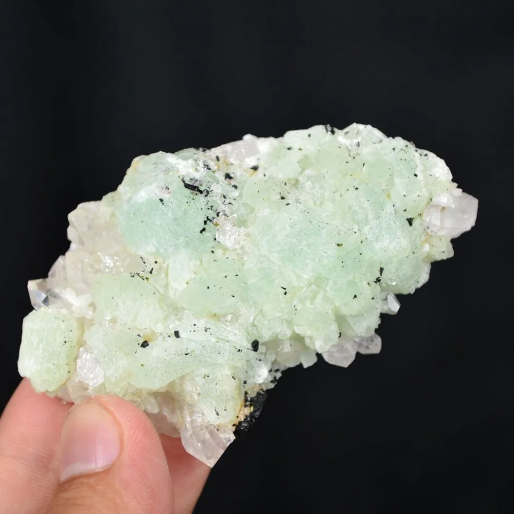 Prehnite With Babingtonite And Quartz Crystals - Image 4