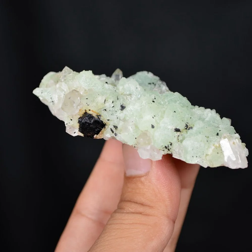 Prehnite With Babingtonite And Quartz Crystals - Image 5