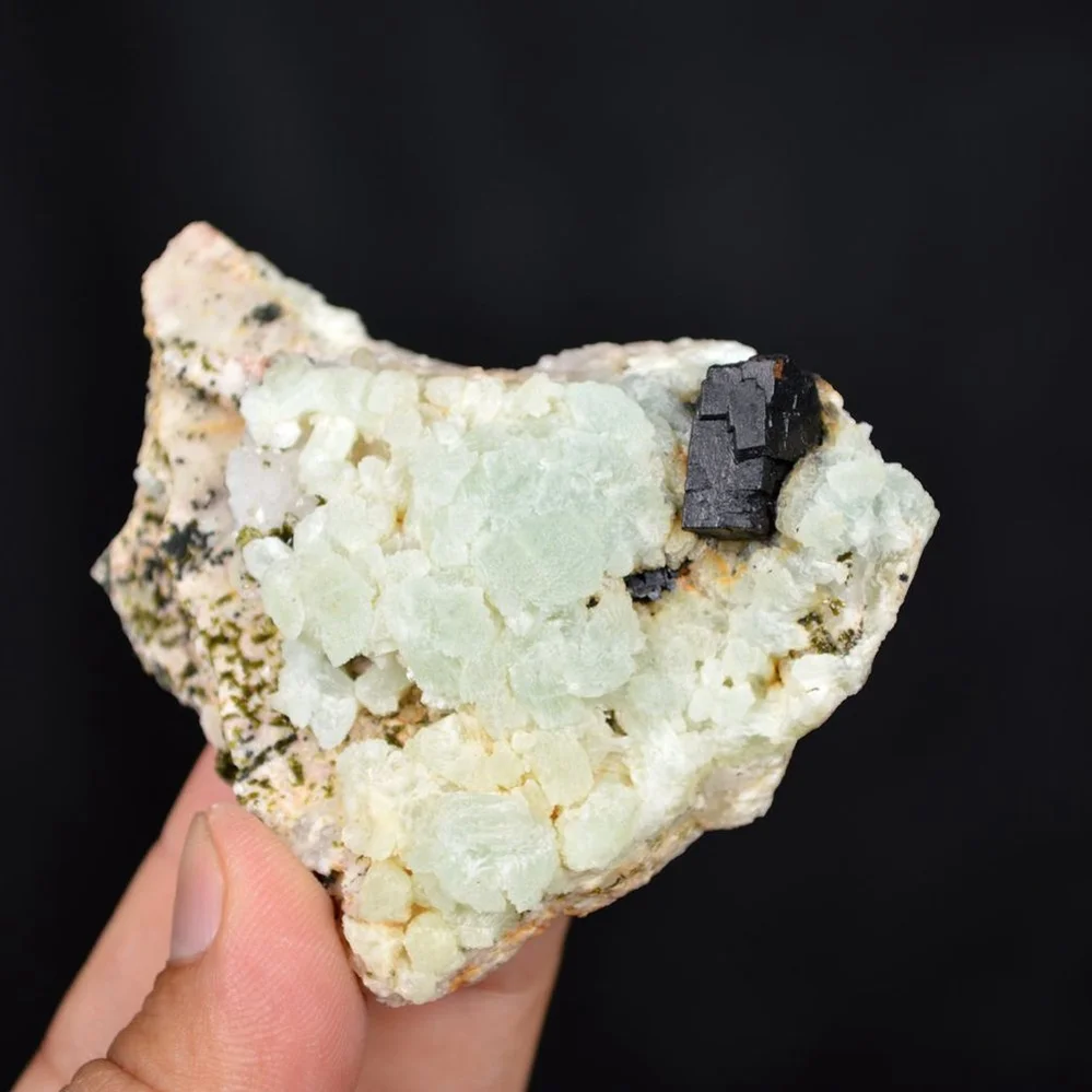Prehnite With Babingtonite And Quartz Crystals - Image 4