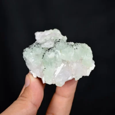 Prehnite With Babingtonite And Quartz Crystals