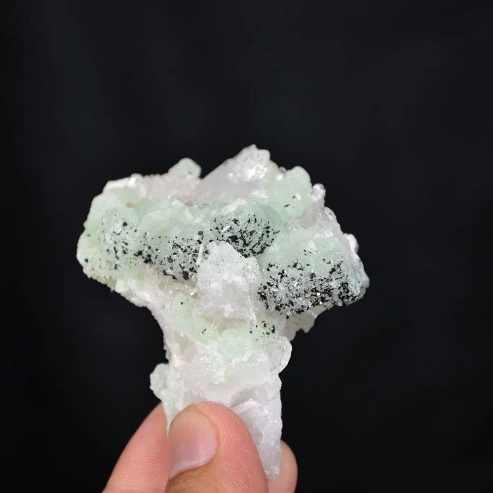 Prehnite With Babingtonite And Quartz Crystals - Image 3