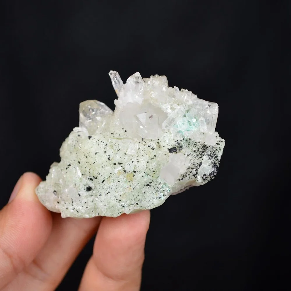 Prehnite With Babingtonite And Quartz Crystals - Image 3