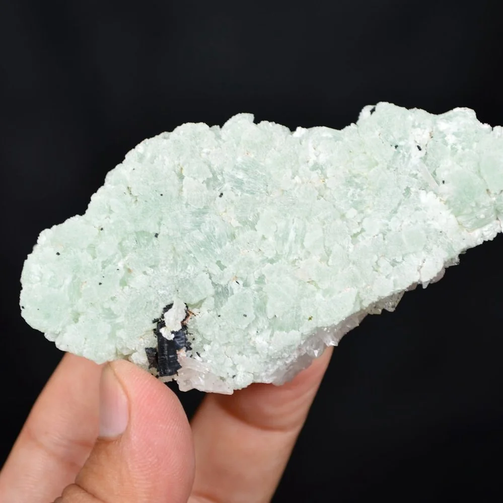 Prehnite With Babingtonite And Quartz Crystals - Image 4