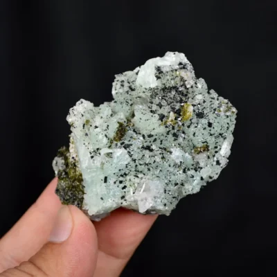 Prehnite With Babingtonite And Quartz Crystals