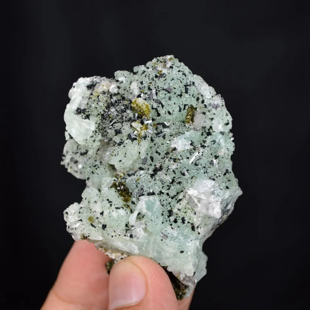 Prehnite With Babingtonite And Quartz Crystals - Image 3