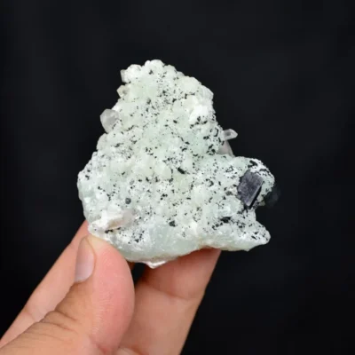 Prehnite With Babingtonite And Quartz Crystals