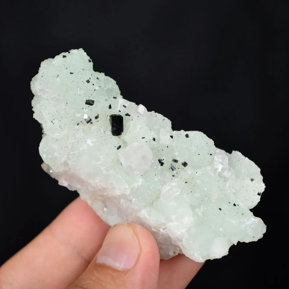 Prehnite With Babingtonite And Quartz Crystals