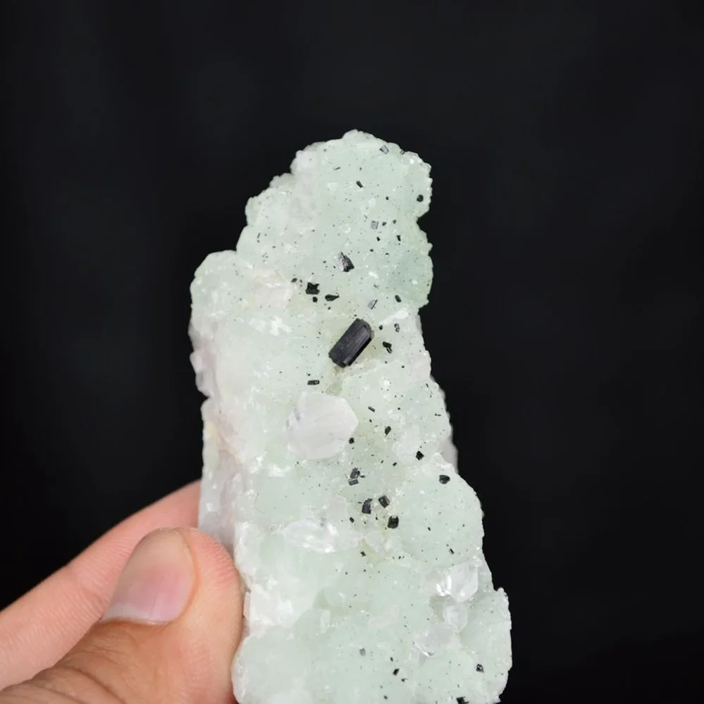 Prehnite With Babingtonite And Quartz Crystals - Image 2