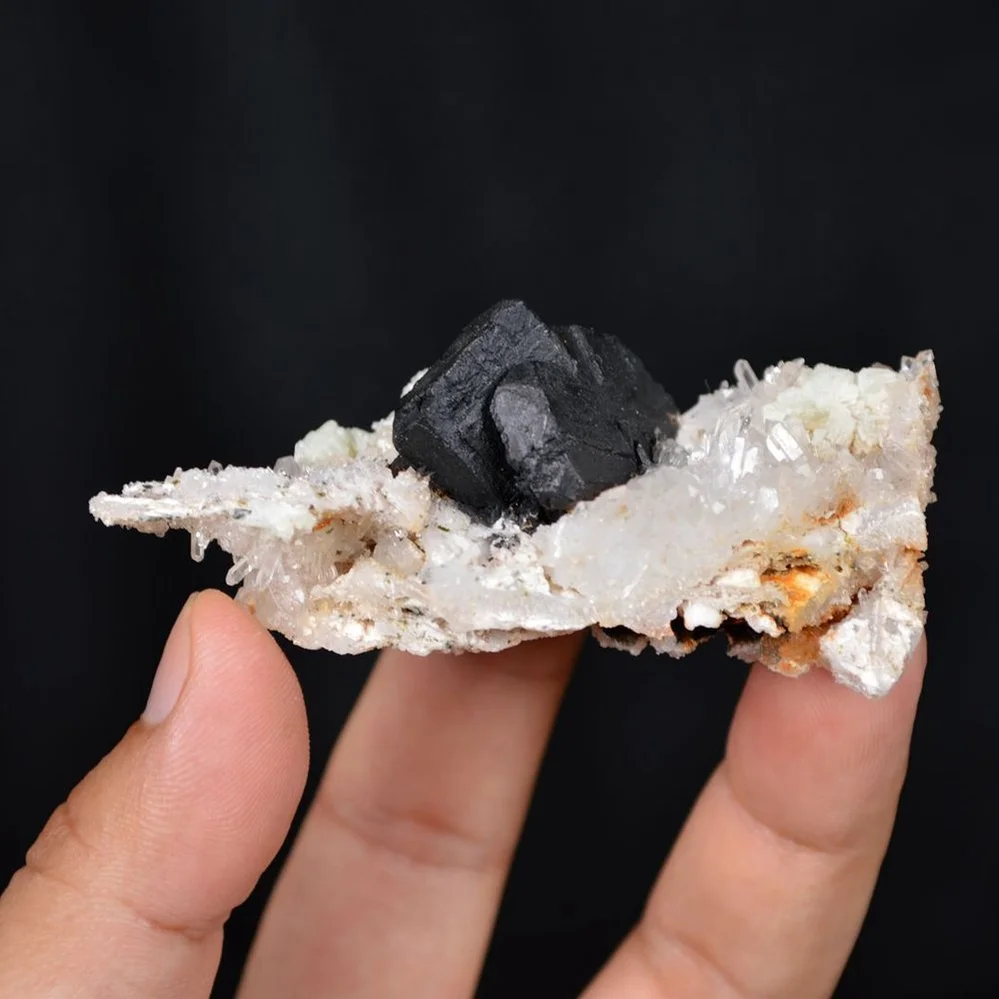 Prehnite With Babingtonite And Quartz Crystals - Image 4