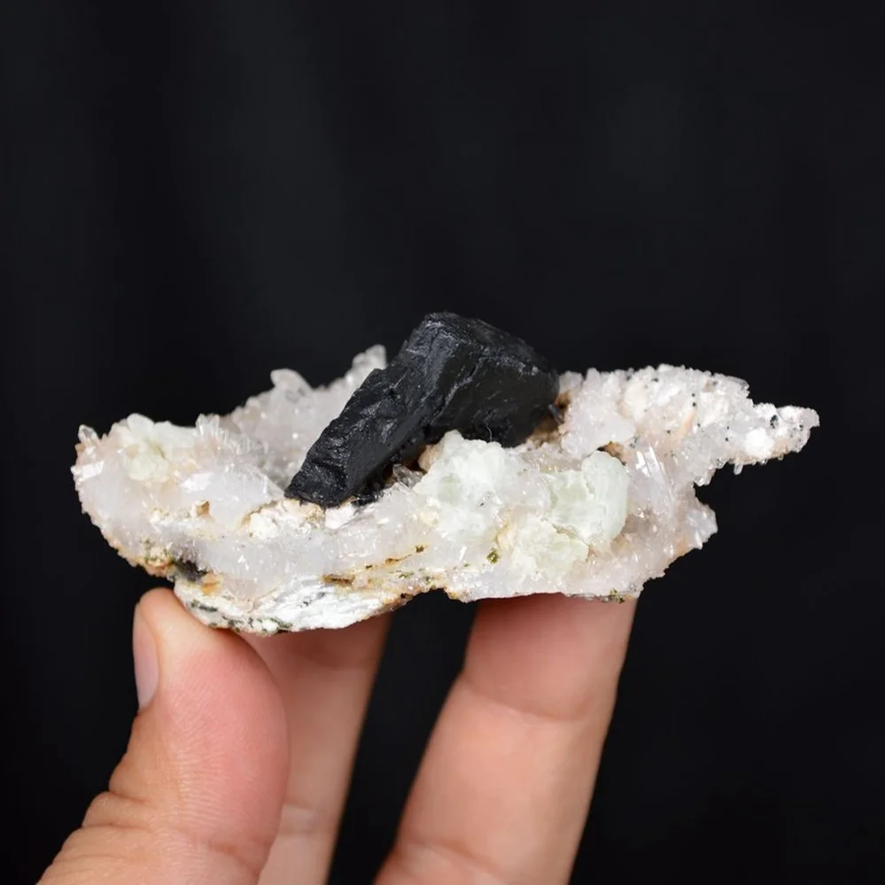 Prehnite With Babingtonite And Quartz Crystals - Image 5