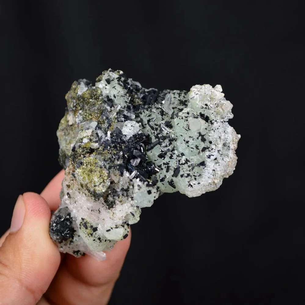 Prehnite With Babingtonite And Quartz Crystals - Image 4