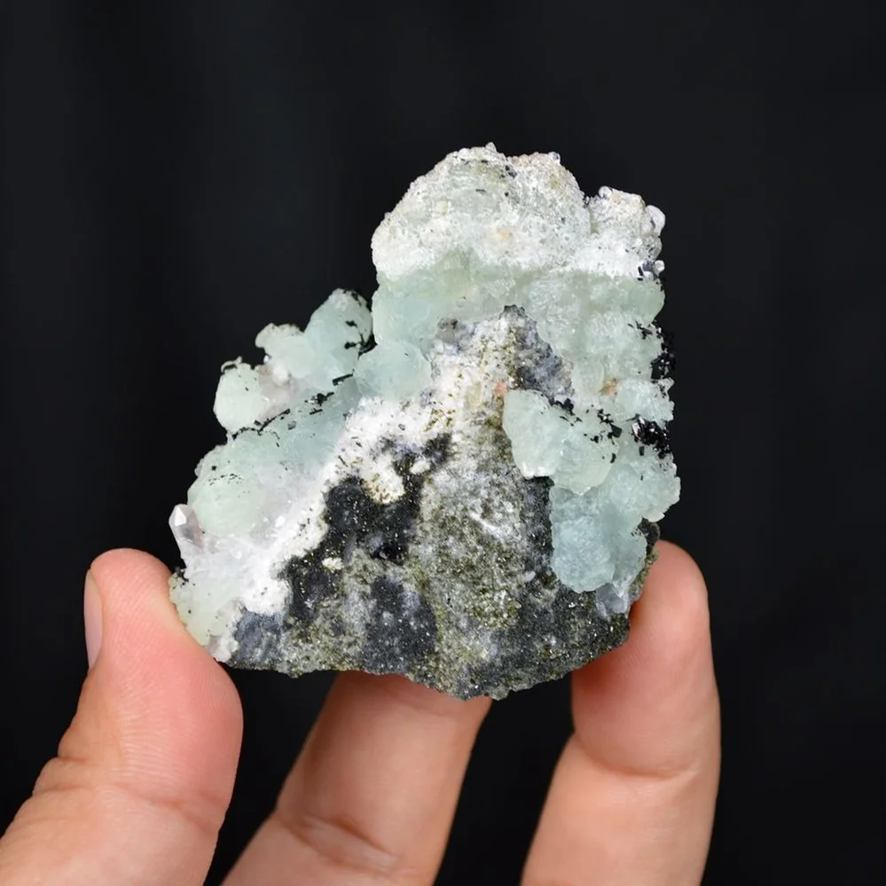 Prehnite With Babingtonite And Quartz Crystals - Image 5