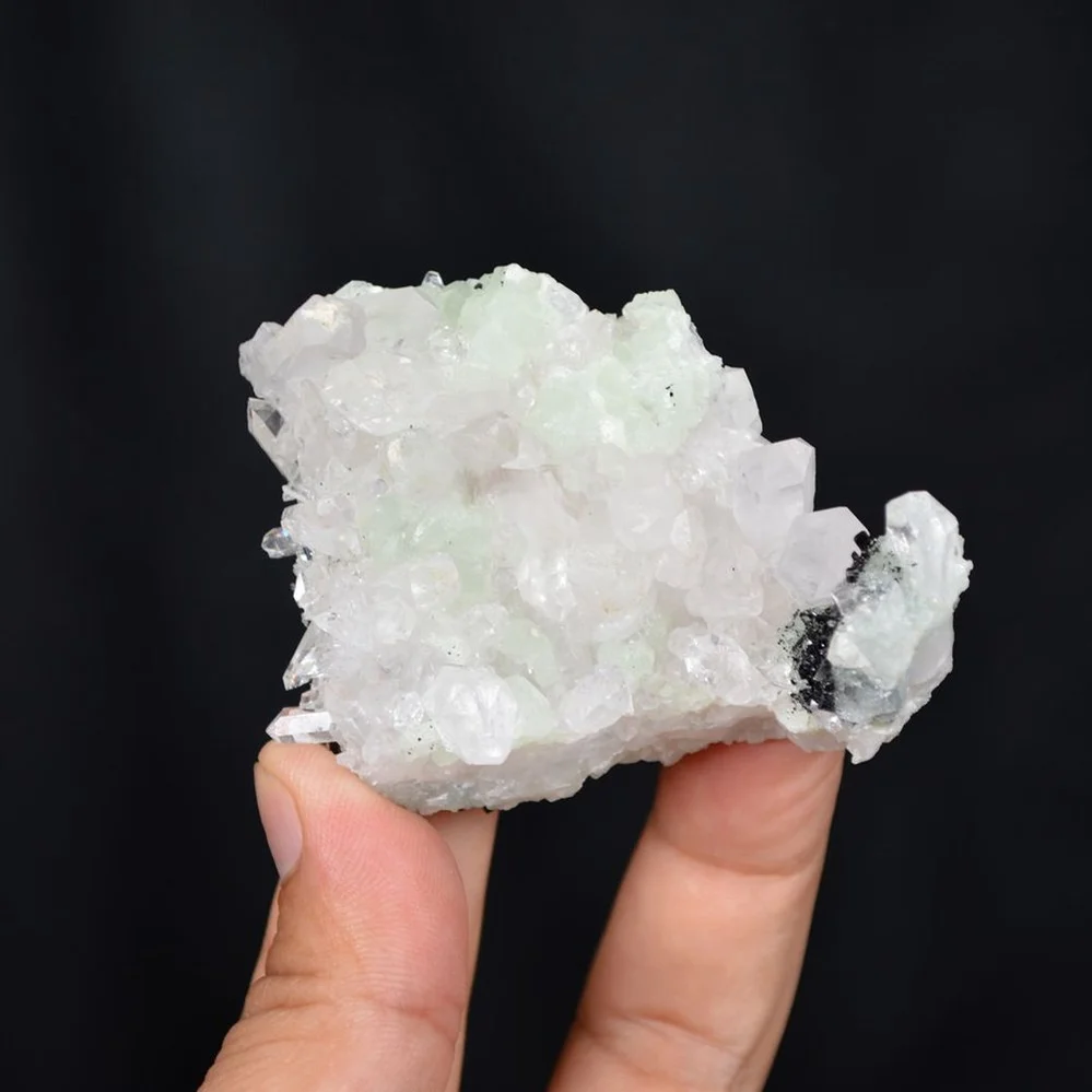 Prehnite With Babingtonite And Quartz Crystals - Image 2