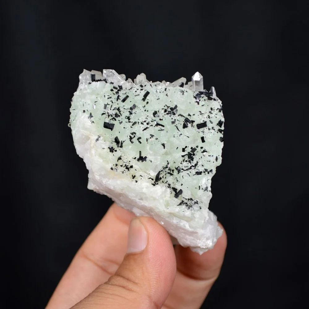 Prehnite With Babingtonite And Quartz Crystals - Image 3