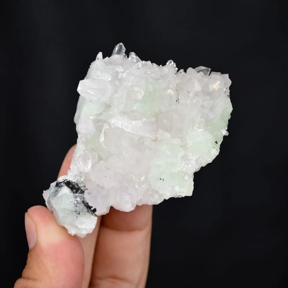 Prehnite With Babingtonite And Quartz Crystals - Image 4