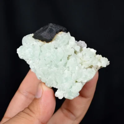 Prehnite With Babingtonite And Quartz Crystals
