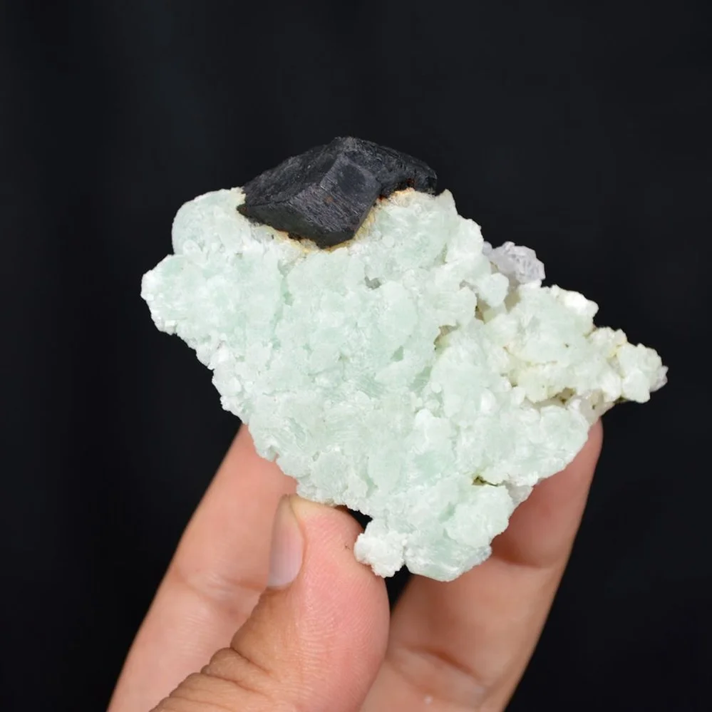 Prehnite With Babingtonite And Quartz Crystals - Image 4