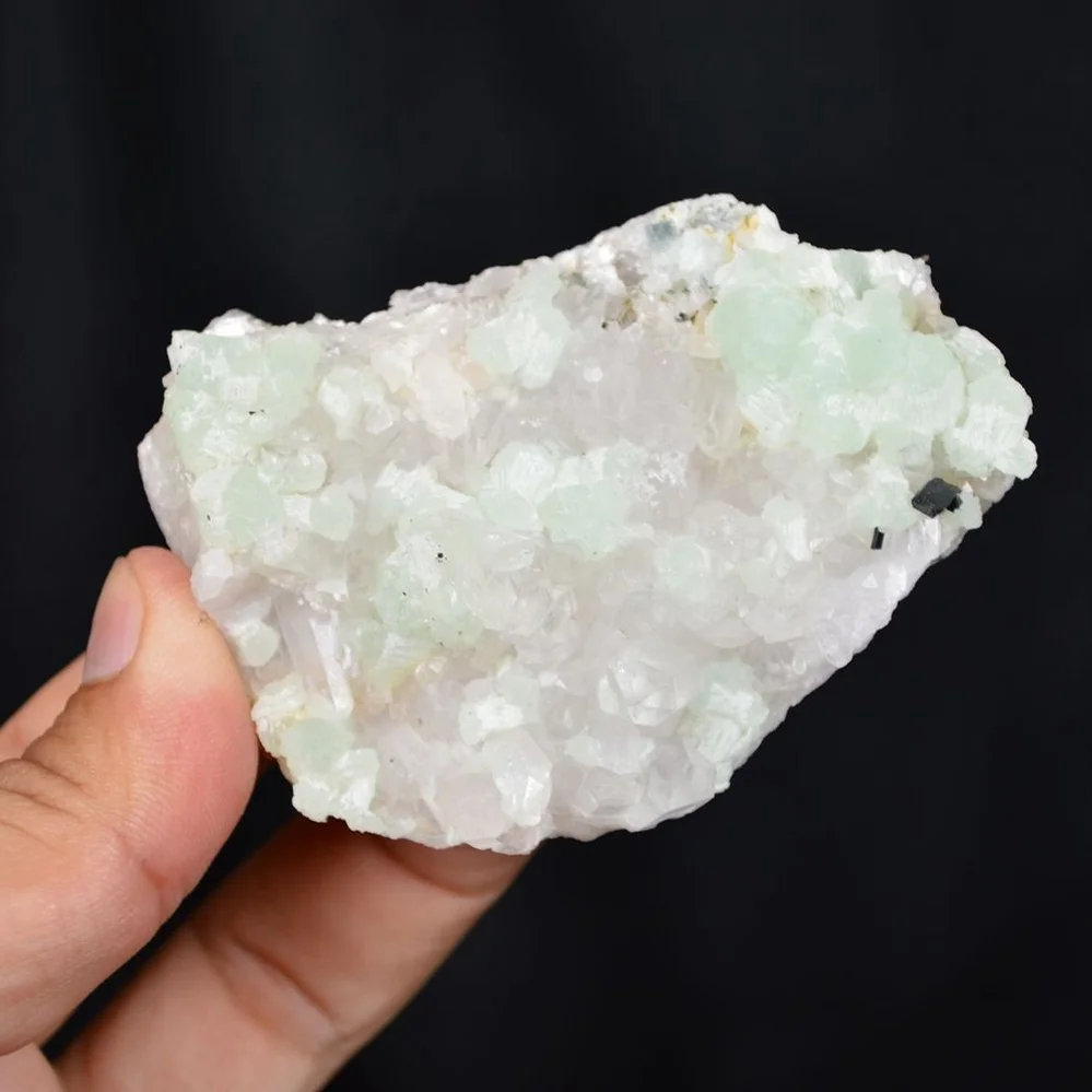 Prehnite With Babingtonite And Quartz Crystals - Image 2