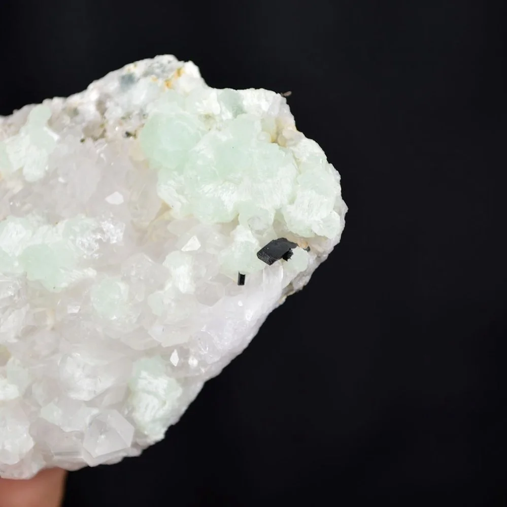 Prehnite With Babingtonite And Quartz Crystals - Image 4