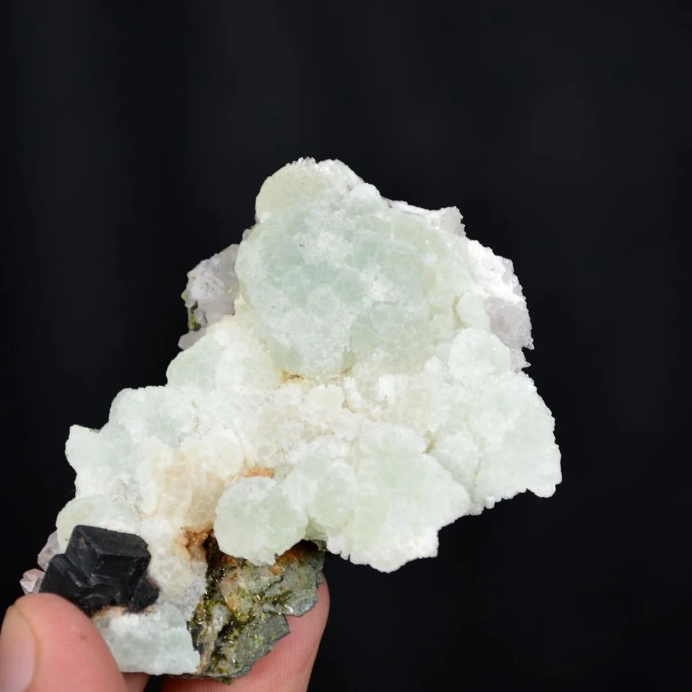 Prehnite With Babingtonite And Quartz Crystals - Image 2