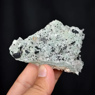 Prehnite With Babingtonite And Quartz Crystals