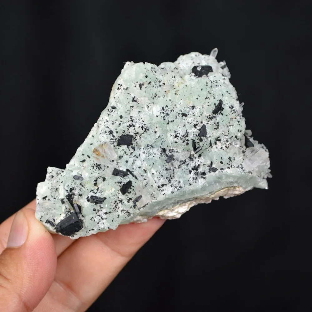 Prehnite With Babingtonite And Quartz Crystals - Image 2