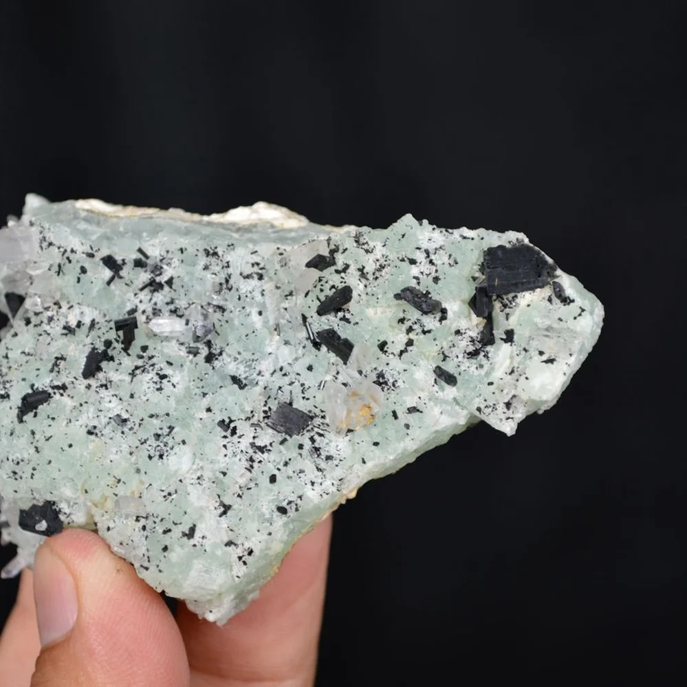 Prehnite With Babingtonite And Quartz Crystals - Image 4