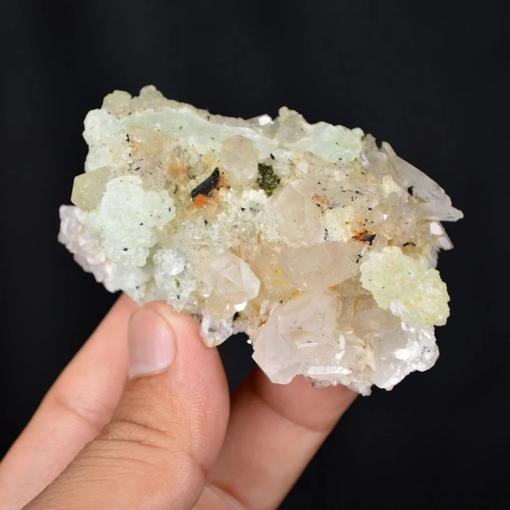Prehnite With Babingtonite And Quartz Crystals - Image 2
