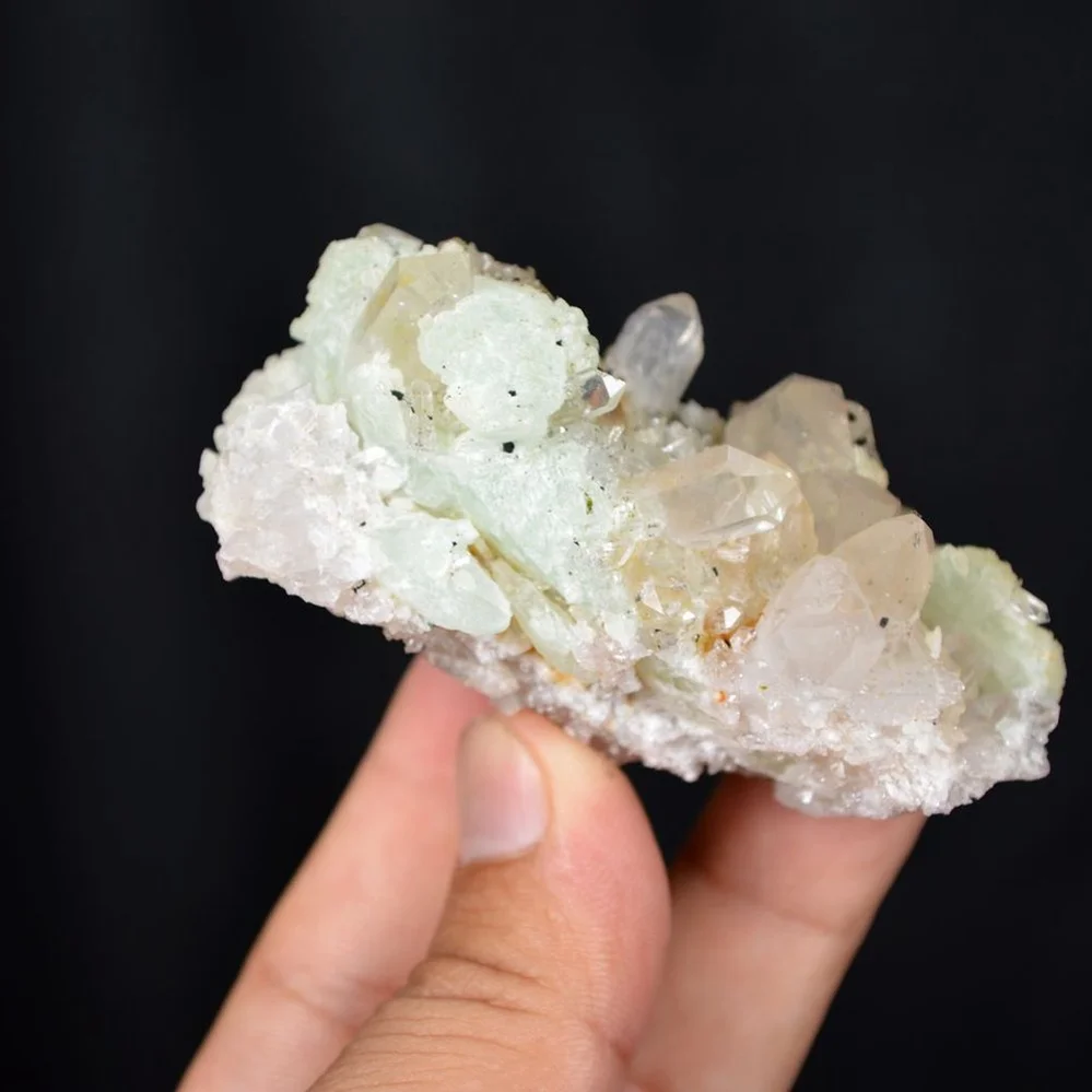 Prehnite With Babingtonite And Quartz Crystals - Image 3