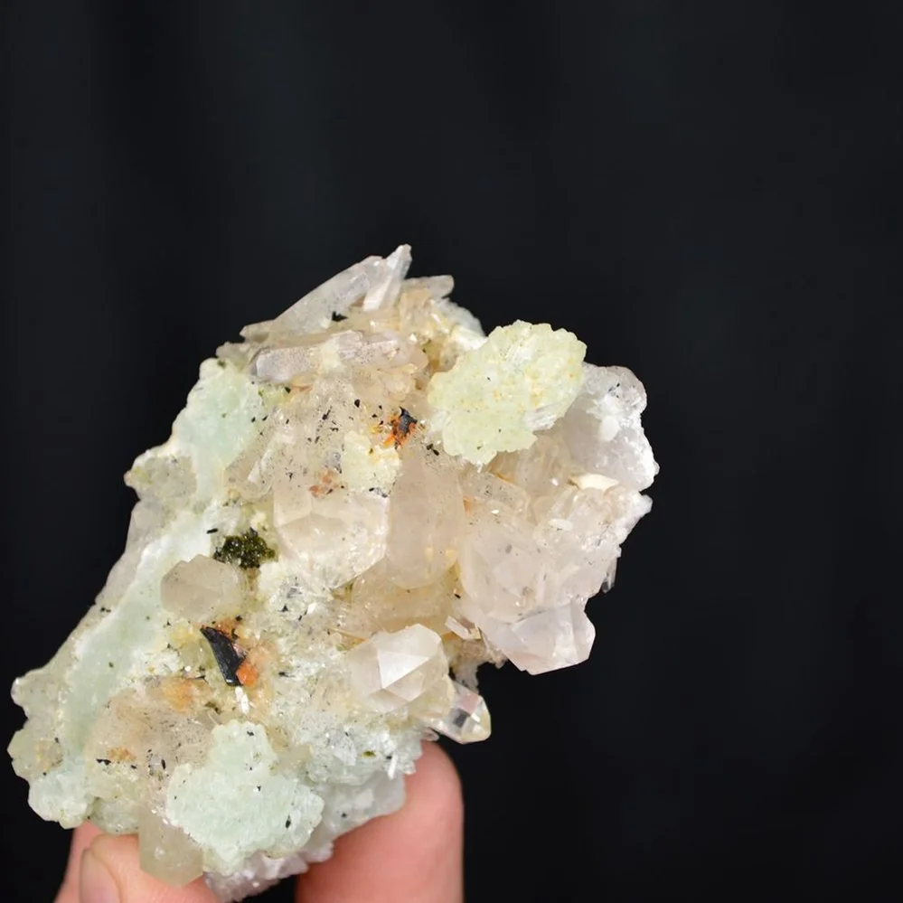 Prehnite With Babingtonite And Quartz Crystals - Image 4