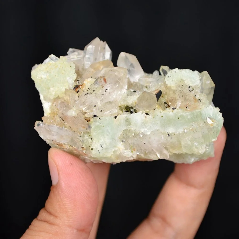 Prehnite With Babingtonite And Quartz Crystals - Image 5