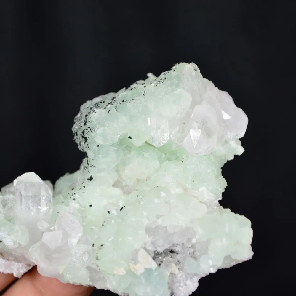 Prehnite With Babingtonite And Quartz Crystals - Image 3