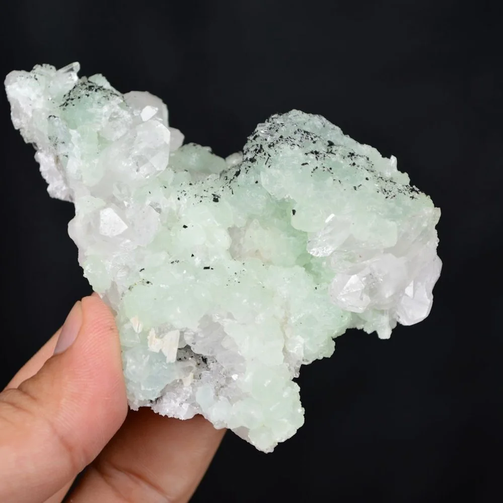 Prehnite With Babingtonite And Quartz Crystals - Image 4