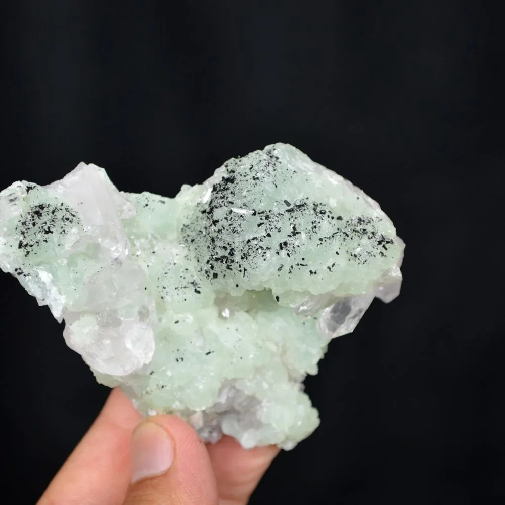 Prehnite With Babingtonite And Quartz Crystals - Image 5