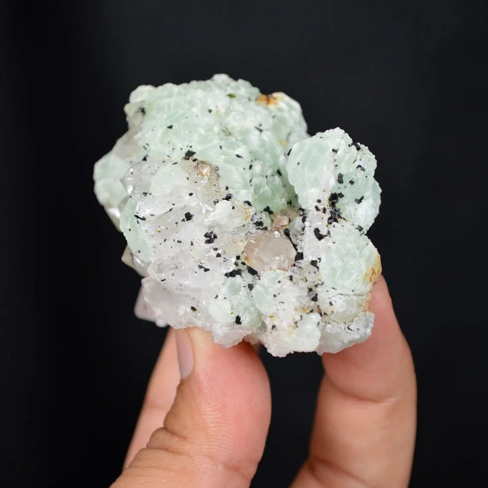 Prehnite With Babingtonite And Quartz Crystals - Image 4
