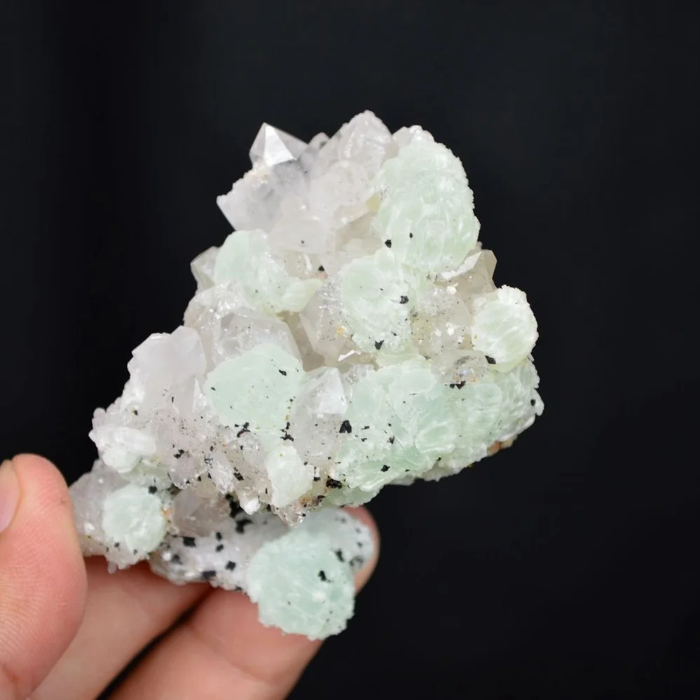 Prehnite With Babingtonite And Quartz Crystals - Image 5