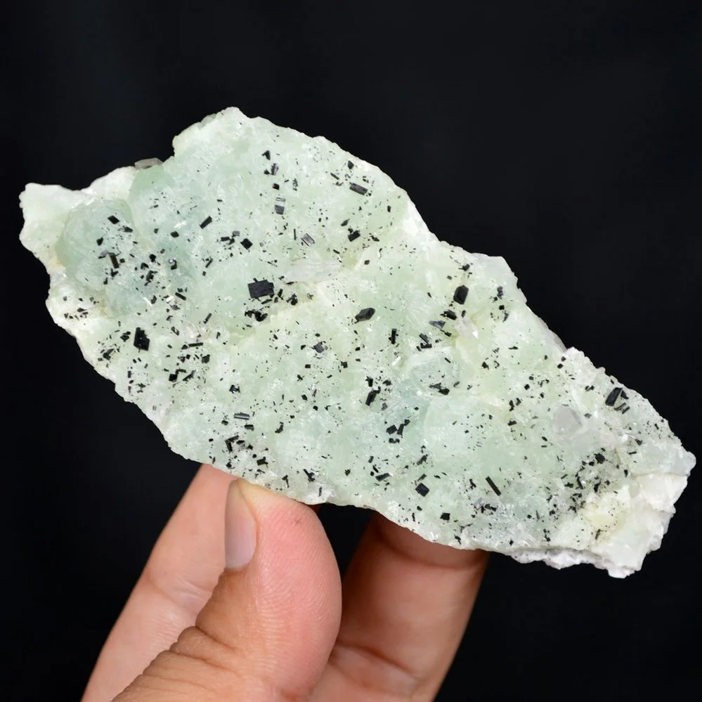 Prehnite With Babingtonite And Quartz Crystals