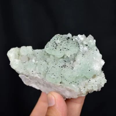 Prehnite With Babingtonite And Quartz Crystals