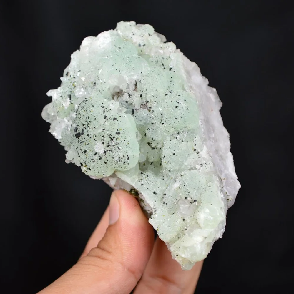 Prehnite With Babingtonite And Quartz Crystals - Image 3