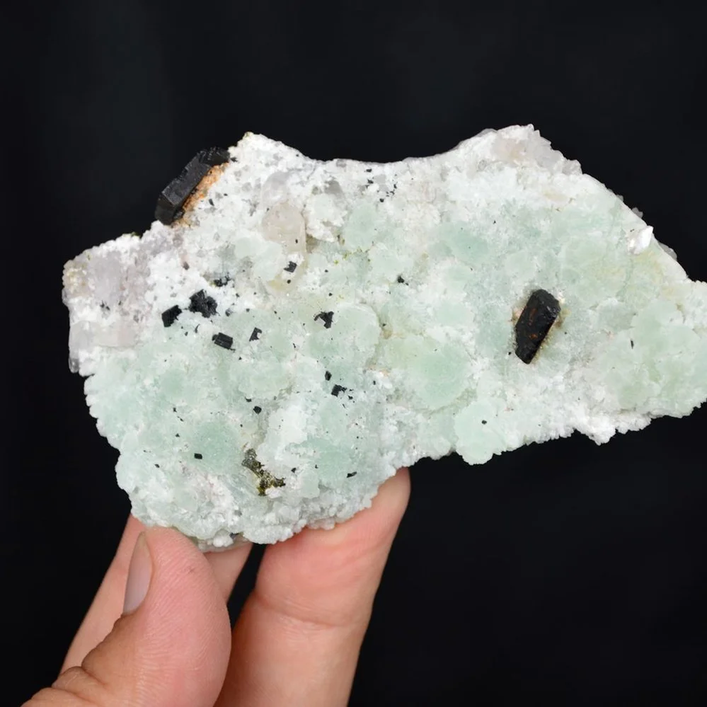 Prehnite With Babingtonite And Quartz Crystals - Image 2