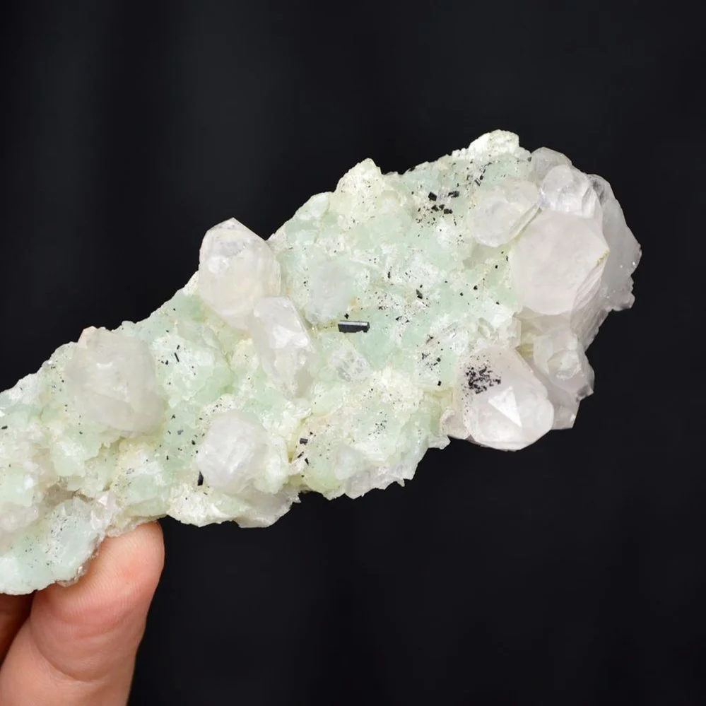 Prehnite With Babingtonite And Quartz Crystals - Image 2