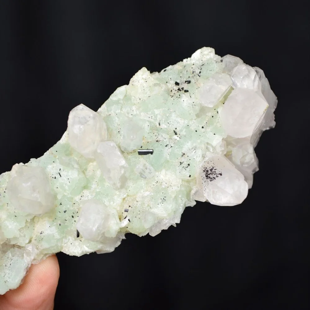 Prehnite With Babingtonite And Quartz Crystals - Image 3